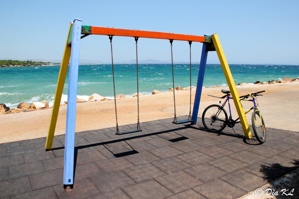 Swings.  Mati Nautical Sports Club marina. Nea Makri. Attica Greece.