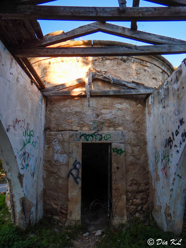 The circular tower of abandoned Villa Levidi urbex (urban exploration. Athens Greece.