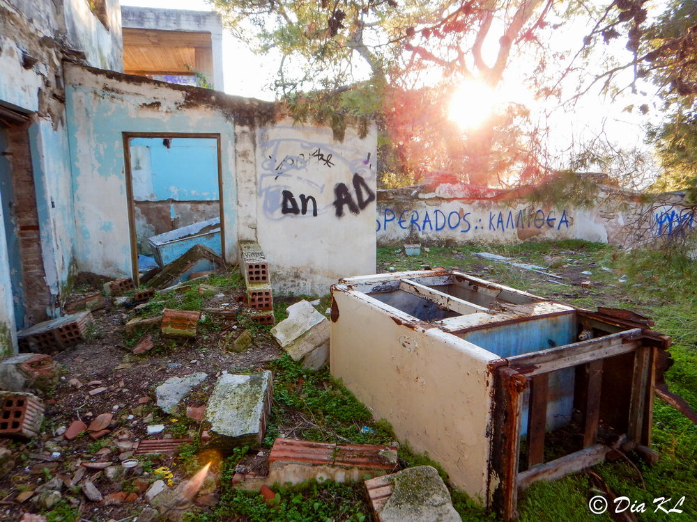 Main structure. Villa Levidi urbex (urban exploration. Athens Greece.