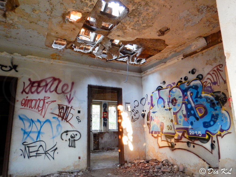 Main structure. Villa Levidi urbex (urban exploration. Athens Greece.