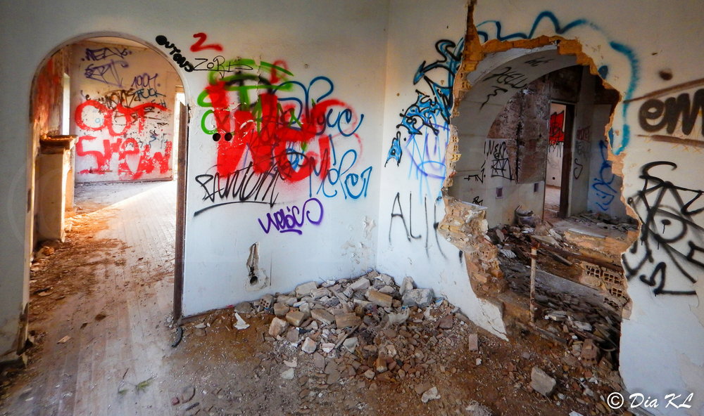 Main structure. Villa Levidi urbex (urban exploration. Athens Greece.